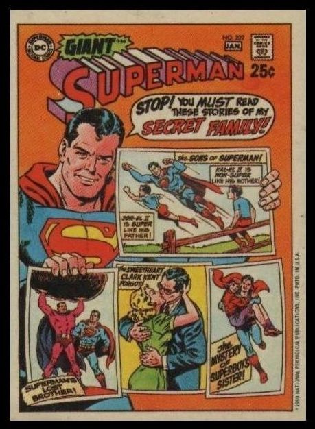 1970 Topps Comic Covers Stickers Superman